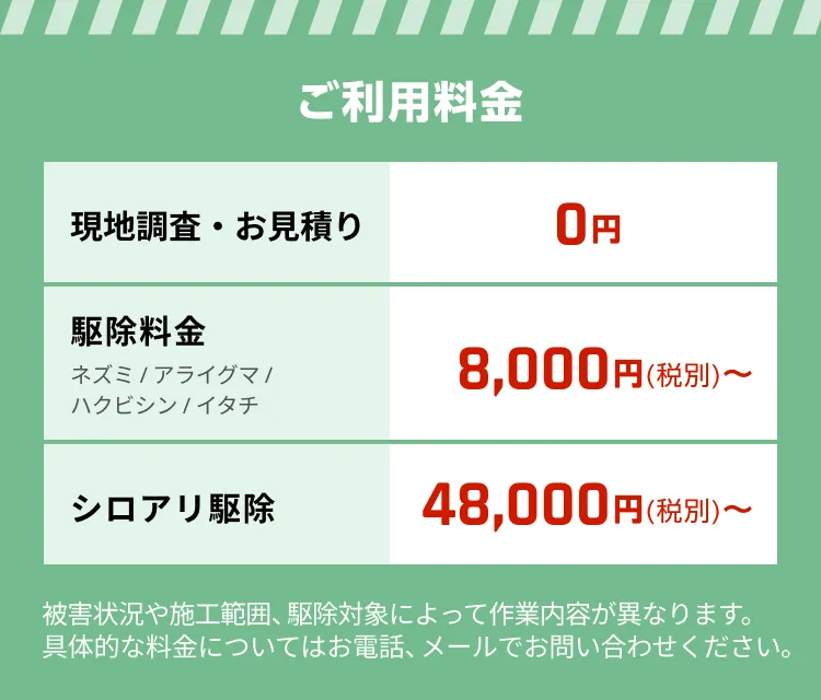 ご利用料金の画像